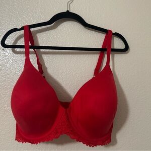 Aerie Red Lace Trim Bra with Underwire Support